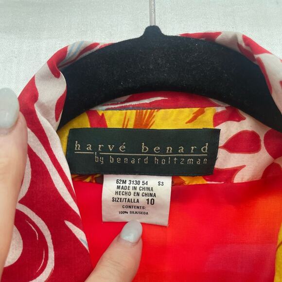 Harve Bernard 100% silk Hawaiian print blazer - Picture 3 of 6